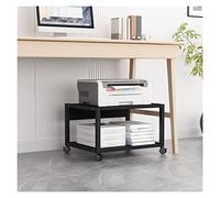 GEK208130 Oficina Soporte for Impresora Debajo del Escritorio for Oficina Escritorio for móvil con 4 Ruedas y Mecanismo de Bloqueo for Mini 3D, 2 Niveles, Negro Mesa para Impresora
