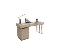 GEK208130 Simple Escritorio de Lujo Moderno y Sencillo de Alta Gama for Oficina, Escritorio for PC de Escritorio for el hogar, Mesa de Estudio Minimalista y sillas Escritura(Blanco,120 * 60 * 74CM)