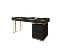 GEK208130 Simple Escritorio de Lujo Moderno y Sencillo de Alta Gama for Oficina, Escritorio for PC de Escritorio for el hogar, Mesa de Estudio Minimalista y sillas Escritura(Negro,160 * 60 * 74CM)