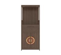 GEK208130 Soporte para el Santuario Mesa de Madera de Estilo Chino for ofrendas de Riqueza, gabinete de Buda de la Diosa de la Misericordia con Doble Puerta Mesa de Altar(Bruin)