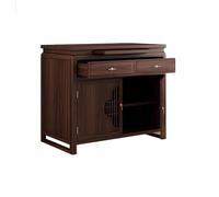 GEK208130 Soporte para el Santuario Mueble de Buda de Interior con cajón de Nogal Negro, Mesa de meditación de Estilo Chino for Incienso Mesa de Altar(Pequeño)