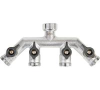 Geka Plus 46.0434.9 - Válvulas de cuatro vías con rosca exterior (para uso separado de cuatro salidas de agua, para casa, jardín, taller, etc.)