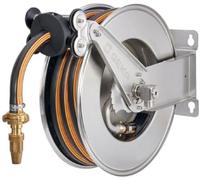 GEKA plus Enrollador automático de manguera EA15SK, con manguera de goma, 52 mm de largo x 45 mm de ancho x 23,5 cm de alto, incluye soporte