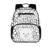 Gekhuqory Bolsa de libros con estampado de campo de girasol y gato para viajes, Impresión artística de línea de flores de oso, Mini, Clásico