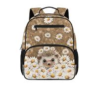 Gekhuqory Howling Wolf - Mochila unisex para niños, Patrón de erizo y margarita, Mini, Clásico