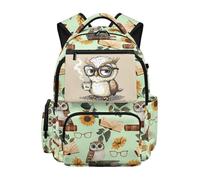 Gekhuqory Mochila colorida con estampado de huellas para hombre, Estampado de jardín de la biblioteca de búhos, M, Clásico