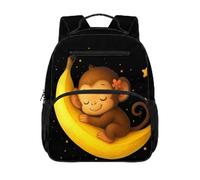 Gekhuqory Mochila infantil con patrón de león para la escuela, Diseño de mono durmiente, Mini, Clásico