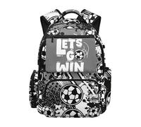 Gekhuqory Mochila Soccer Stars para hombre, Balón de fútbol monocromático con patrón de graffiti, M, Clásico