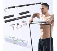GEKU FIT Barra de resistencia de 41.5 pulgadas, barra de entrenamiento resistente con rueda de ABS, accesorios para entrenamiento muscular central, entrenamiento de banda de resistencia, entrenamiento