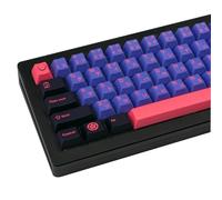 GEKUCAP 129 teclas negras y moradas, teclas personalizadas Ninja japonesas PBT, juego de teclas de sublimación de tinte de perfil de cereza, para interruptores mecánicos Cherry MX Gateron Kailh