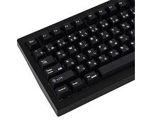 GEKUCAP Teclas japonesas negras de 129 teclas, estilo minimalista, perfil de cereza, juego de teclas personalizadas de sublimación de tinte PBT, compatible con interruptores Cherry MX teclados
