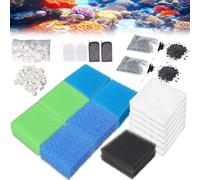Gekufa Kit Material Filtrante para Acuario Compatible con Juwel Bioflow 3.0 M, Esponja Filtro, Carbón Activo, Anillos Cerámicos y Fibra Filtrante, Accesorios Acuario