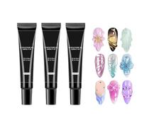 Gel 3D Para Uñas, 3x15 Ml De Gel De Escultura De Gels De Uñas 3D, Pegamento De Piedra Preciosa UV Duradera, Pegamento De Escultura Súper Adhesivo Para Diario, Formal, Boda, Vacaciones, Hogar
