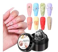 Gel 3D - Pegamento para moldear puntas de extensión, gel de peinado de punta francesa, para diamantes de imitación, estampado de flores, salón de manicura, puntas francesas
