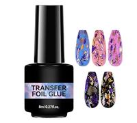 Gel adhesivo de lámina - Adhesivo de transferencia de uñas de 8 ml | Estrella transparente, gel de transferencia UV, pegamento requiere lámpara UV para decoración de diseño, mujer, hogar, salón y uñas