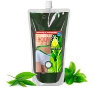 Gel Anti Celulitis Reductor y Drenante con Té Verde y Algas Envoltura Corporal en Gel para Tratamiento Cabina, SPA y en Casa 400 ml + 100 ml gratis