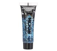 Gel Brillante grueso Holográfico para la Cara y el Cuerpo por Moon Glitter - 12ml - Azul - Pintura Facial Brillante
