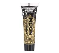 Gel Brillante grueso Holográfico para la Cara y el Cuerpo por Moon Glitter - 12ml - Dorado - Pintura Facial Brillante