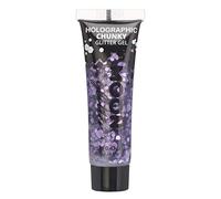 Gel Brillante grueso Holográfico para la Cara y el Cuerpo por Moon Glitter - 12ml - Púrpura - Pintura Facial Brillante