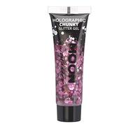 Gel Brillante grueso Holográfico para la Cara y el Cuerpo por Moon Glitter - 12ml - Rosa - Pintura Facial Brillante