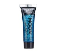Gel Brillante Holográfico para la Cara y el Cuerpo por Moon Glitter - 12ml - Azul - Pintura Facial Brillante