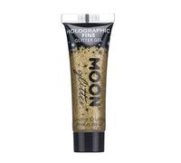 Gel Brillante Holográfico para la Cara y el Cuerpo por Moon Glitter - 12ml - Dorado - Pintura Facial Brillante