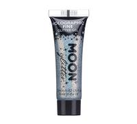 Gel Brillante Holográfico para la Cara y el Cuerpo por Moon Glitter - 12ml - Plateado - Pintura Facial Brillante