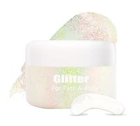 Gel brillante para el cuerpo, gel brillante para la cara biodegradable, sombra de ojos líquida de sirena, adecuado para el cuerpo, la cara, el cabello, las fiestas de bodas brillan1,4 onzas(#02)