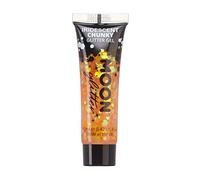 Gel brillo iridiscente para la cara y el cuerpo de Moon Glitter - 12ml - Naranja - Pintura Facial Brillante