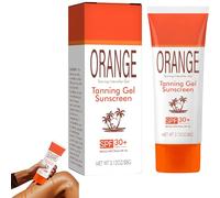 Gel bronceador de naranja FPS 30, acelerador del bronceado de rápida absorción para un bronceado más intenso y rápido, fórmula hidratante de bálsamo a aceite, resistente al agua (1Piezas)