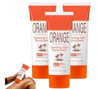 Gel bronceador de naranja FPS 30, acelerador del bronceado de rápida absorción para un bronceado más intenso y rápido, fórmula hidratante de bálsamo a aceite, resistente al agua (3Piezas)