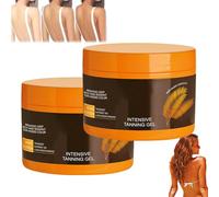 Gel bronceador intensivo de lujo, gel bronceador de zanahoria, protector solar acelerador del bronceado Shine Brown, gel autobronceador de bronceado rápido for rostro y cuerpo.(2pcs)