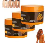 Gel bronceador intensivo de lujo, gel bronceador de zanahoria, protector solar acelerador del bronceado Shine Brown, gel autobronceador de bronceado rápido for rostro y cuerpo.(3pcs)