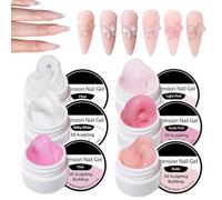 Gel Builder para uñas - 6 colores de capa no pegajosa para manicura, gel de modelado 3D para uñas | para decoración de salón de belleza en casa