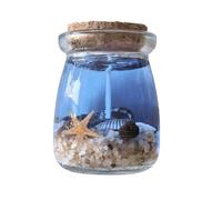 Gel Candle, Sea Shell Wax, Jar Home Freshener, Aromatherapy Scented Light, Decorative Mood Creator, Nautical Aesthetic Glass, Small Beachy Ornament for Creating Relaxing Ambience Nightstand Gift