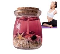 Gel Candle, Sea Shell Wax, Jar Home Freshener, Aromatherapy Scented Light, Decorative Mood Creator, Nautical Aesthetic Glass, Small Beachy Ornament for Creating Relaxing Ambience Nightstand Gift