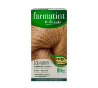 Farmatint Gel 8N Rubio Claro | Color natural y duradero | Componentes vegetales y aceites naturales | Sin amoníaco | Sin Parabenos | Dermatológicamente testado. 135ml