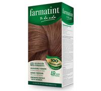 Farmatint Gel 4R Castaño Cobrizo, Tinte Vegetal Permanente, Sin Amoníaco, Cobertura Completa de Canas, Cuida y Protege tu Cabello, Unidad de 170ml, El embalaje puede variar