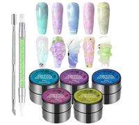 Gel Constructor de Uñas | 5 Piezas Manos Libres Gel Sólido Perlado con Capa UV para Uñas - de Construcción - Para Esculpir Extensiones Manicura Acrílico Hogar Salón Principiantes