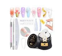 Gel Constructor Sólido para Uñas LEDSUUEI - Kit de Extensión Escultura 3D Nail Art Gel Transp. No Pegajoso Tallado Manual, 96 Formas Extensión, DIY Salón Manicura Decora de Uñas UV - 20g (0.71 fl oz)