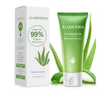 Gel de aloe vera puro de Aloderma - Soothes and Hydrates Dry Itchy or Irritated Skin; Great for Acne Dandruff Sunburn Rashes (45 g)