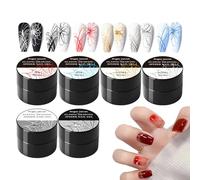 Gel de araña para uñas | Dibujo polivalente pulido fino profesional diseño de uñas estirable diseño de uñas Papercraft o cubierta de teléfono Decoración Pigmento fuerte Duradero, textura suave fácil