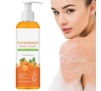 Gel de Baño de Caqui, 4 fl oz Hidratante de Caqui del Caqui del Caza de Té Verde, Gel de Ducha de Desodorante Naturales para Ancianos, Eliminador Purificante Limpieza Profunda, para el Mal Olor