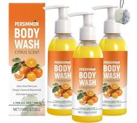 Gel de baño de caqui para personas mayores con olor, jabón desodorante en barra contra el olor Gel de baño de caqui para eliminar el olor fuerte, limpieza profunda e hidratación corporal (3pcs)