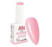 Gel de base UV/LED RubberGel Nicolette con pincel, gel de camuflaje/maquillaje para el fortalecimiento de las uñas naturales