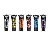 Gel de brillantina consistente clásica por Moon Glitter - 12ml - Pintura Facial Brillante - Set de 6 colores