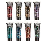 Gel de brillantina consistente mística por Moon Glitter - 12ml - Set de 8 colores - Pintura Facial Brillante