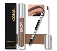 Gel de cejas resistente al agua para maquillaje de cejas líquido teñido de larga duración y semipermanente con juego de pinceles, resistente al sudor, natural (Auburn)