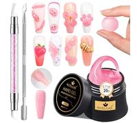 Gel de construcción fijo para uñas LEDSUUEI - All-in-One Pink 3D Gel Nail Art No Adhesivo Mano Sculpting Solid Builder Gel para uñas, Manicure Starter DIY Design Salon Extension Set 20 g (0,71 fl oz)