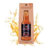 Gel de ducha Accentra para hombre en botella de cerveza - Colección masculina "CERVEZA PARA ÉL" en botella de cerveza, incluye estuche de regalo y gel de ducha picante de 360 ml.